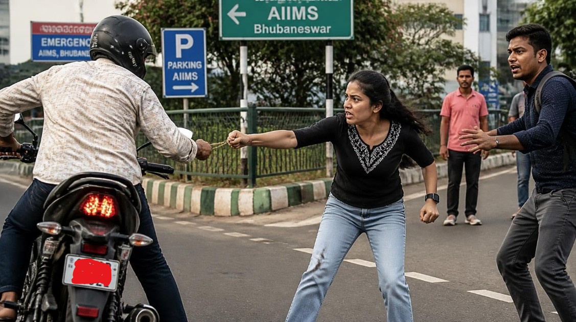 Woman Fights Back, Foils Chain-Snatching Bid Near AIIMS Bhubaneswar
